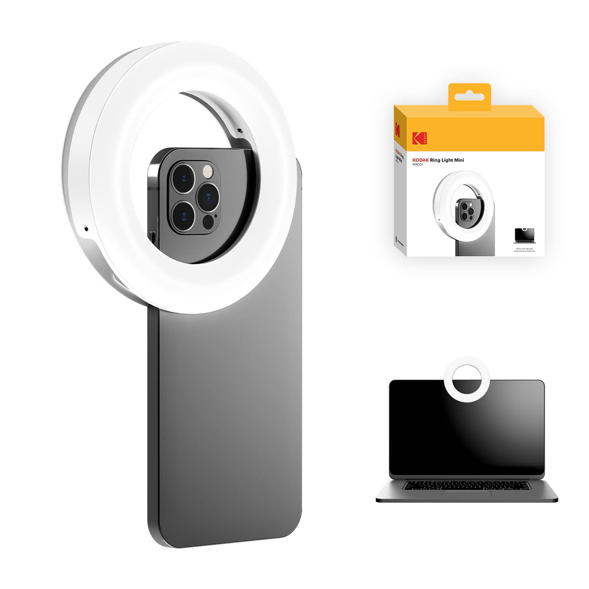 KODAK RM001 LED Ring Light Mini for Smartphones & Laptops,4"