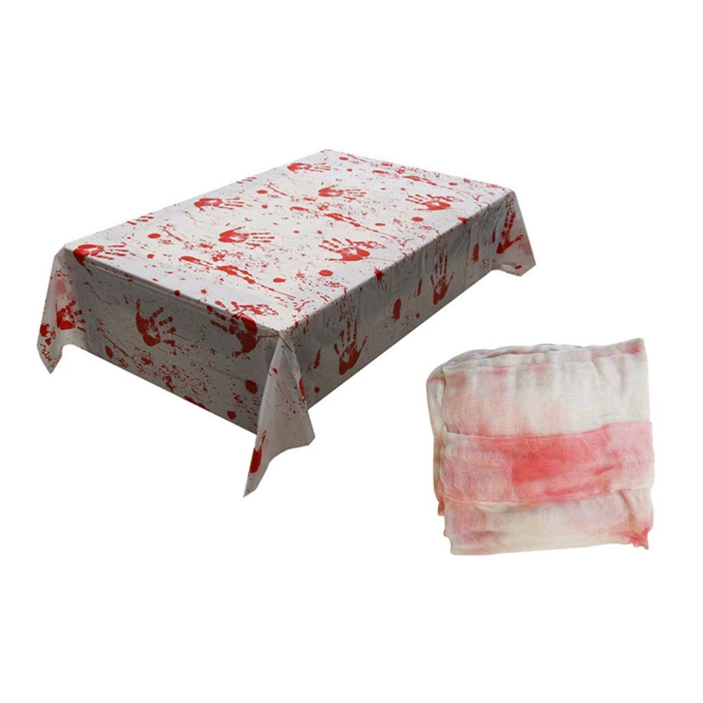 PRETYZOOM 2pcs Table Cloth Tablecloths Party Tablecloth Halloween Table Covers Dining Room Table Decor Guaze Halloween Tablecloth Printed Tablecloth Party Table Covers Props Decorate Make up