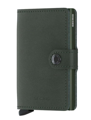 SECRID - Secrid Men Mini Wallet Genuine Original Leather RFID Safe Card Case for max 12 cards (Green)
