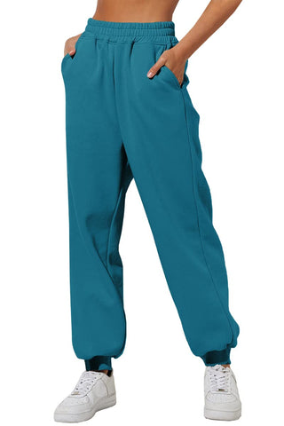Yovela Sweatpants Women Baggy High Waisted Sweat Pants Fall Clothes Casual Joggers Y2k Aesthetic Warm Trousers with Pockets, Peacock Blue, M