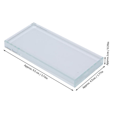 Nail Art Palette, Color Mixing Glass Rectangle Manicure Color Drawing Palette Nail Polish Pigment Mixing Plate False Eyelashes Glue Hold Makeup Palette