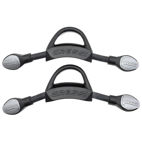 Cressi EBS Elastic Bungee System Fin Strap 2 for Reaction/Frog Plus Fins, Regular Fit (Small/Medium-Medium/Large),Black