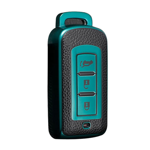 KUNIO Car Key Fob Cover Case Fit for Mitsubishi L200 ASX Outlander Eclipse Cross Pajero Sport Lancer Key Protective Cover Keychain TPU Key Holder 3 Buttons C Green