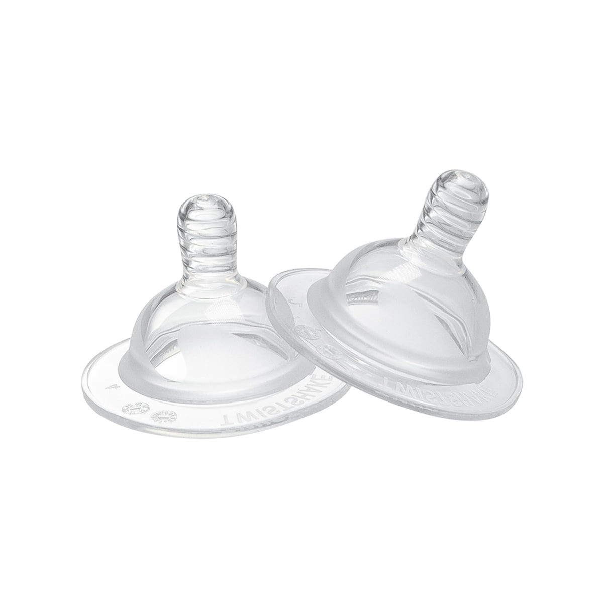Twistshake Baby Anti-Colic Teats - Set of 2 (Large Size) | Baby Bottle Teats with Breast Like Structure | Soft Silicone Baby Teat | BPA-Free Infants Milk Teat | Toddler Teats 4 Months+ | Transparent