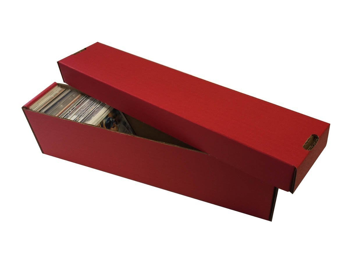 (2) RED 800 Count 2 Piece Box - Premium Vertical Storage Box - Baseball, Football, Basketball, Hockey, Nascar, Sportscards, Gaming & Trading Cards - By Max Pro Collecting Supplies