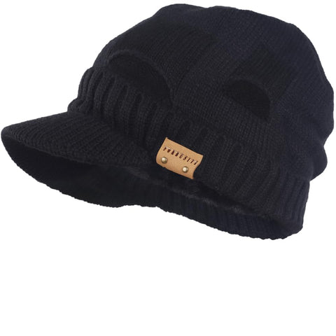 PGTEN Stylish Beanie with Visor - Knit Hat with Brim for Men and Women - Radar Cap