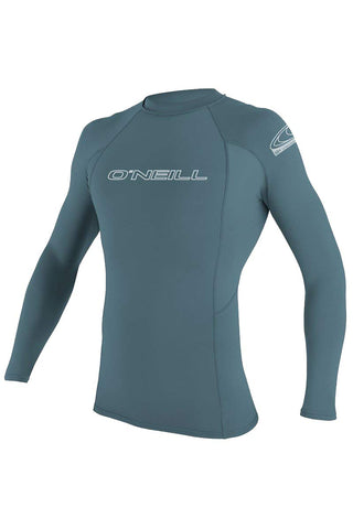 O'NEILL Men's Basic Skins 50+ Long Sleeve Rash Guard, Dusty Blue, S