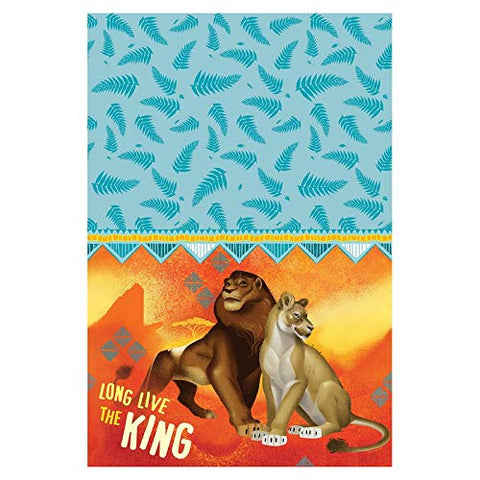 Disney The Lion King Teal and Orange Party Paper Table Cover, 54" x 96"
