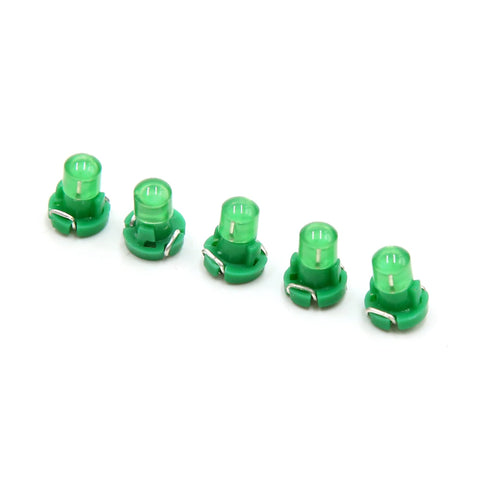 sourcingmap 5pcs 12V Green T3 Car Wedge LED Dash Gauge Instrument Panel Light