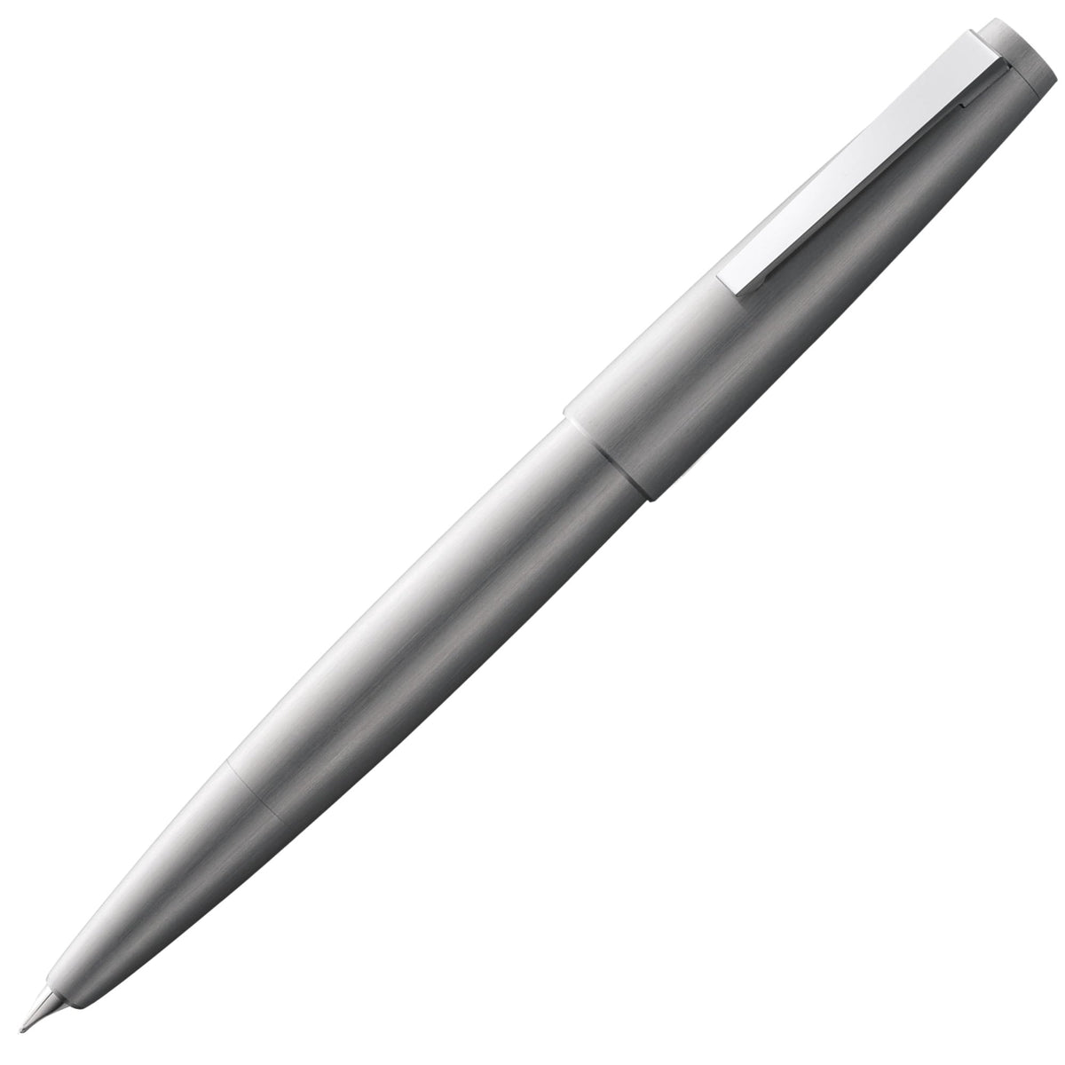 Lamy 2000 silver - elegant fountain pen in a velvety matt polished stainless steel barrel - 14 ct. gold nib, partially platinum-plated - nib size B