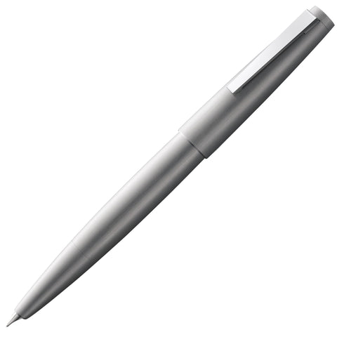 Lamy 2000 silver - elegant fountain pen in a velvety matt polished stainless steel barrel - 14 ct. gold nib, partially platinum-plated - nib size B