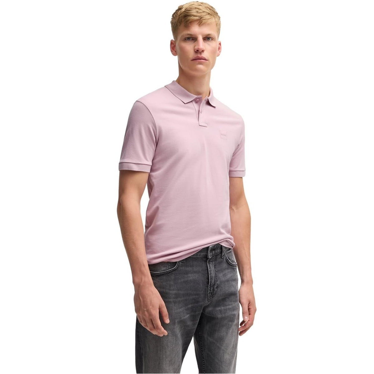 BOSS Mens PiquÃ© Polo Top Open Purple XXL