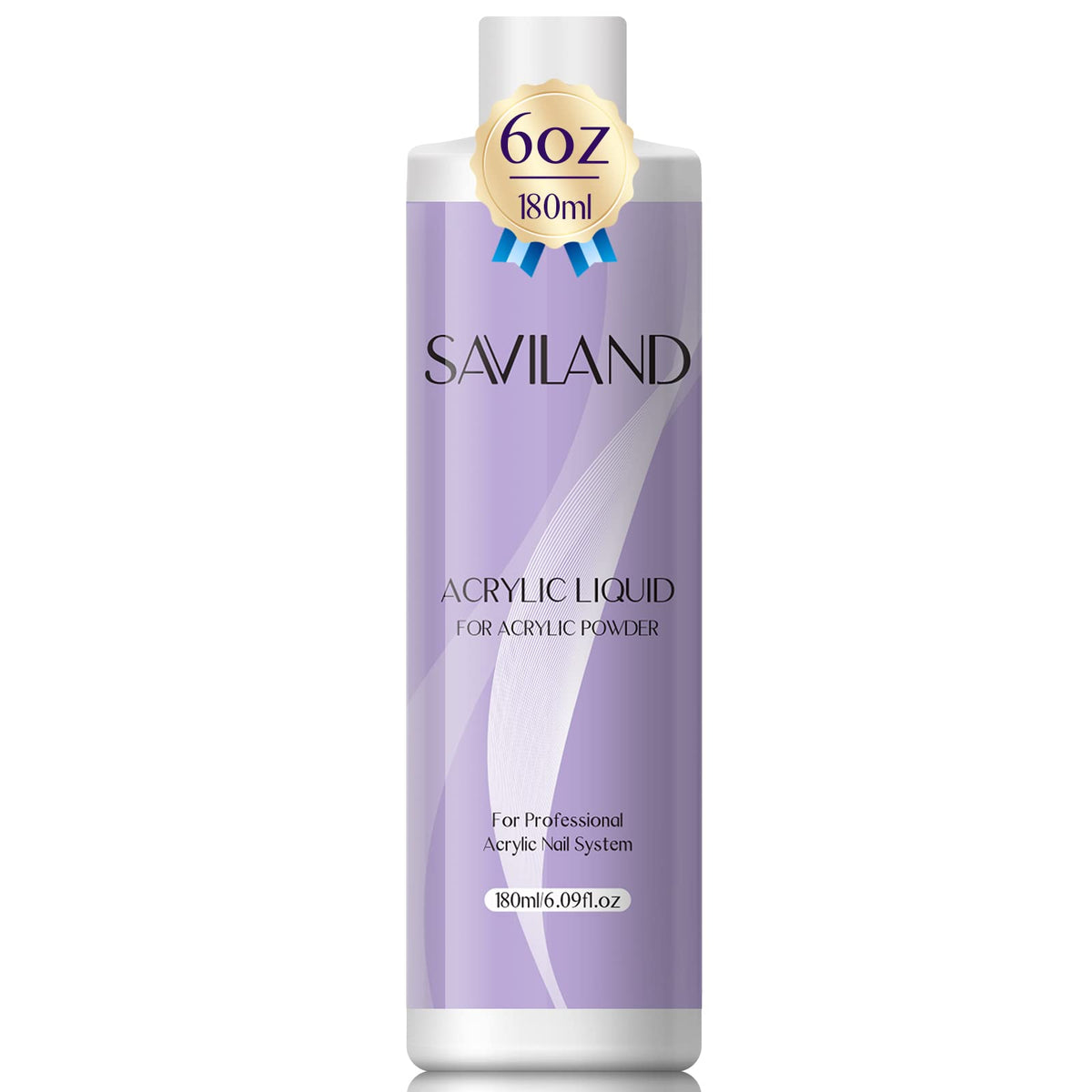 Saviland Acrylic Liquid - 6 oz Acrylic Liquid for Acrylic Powder Low Odor Non-Yellowing Acrylic Liquid for Nail Extension & Carving Home DIY Nail Salon Use