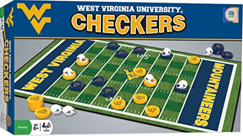 MasterPieces Family Game - NCAA West Virginia Mountaineers Checkers - Officially Licensed Board Game for Kids & Adults, 13" x 21"