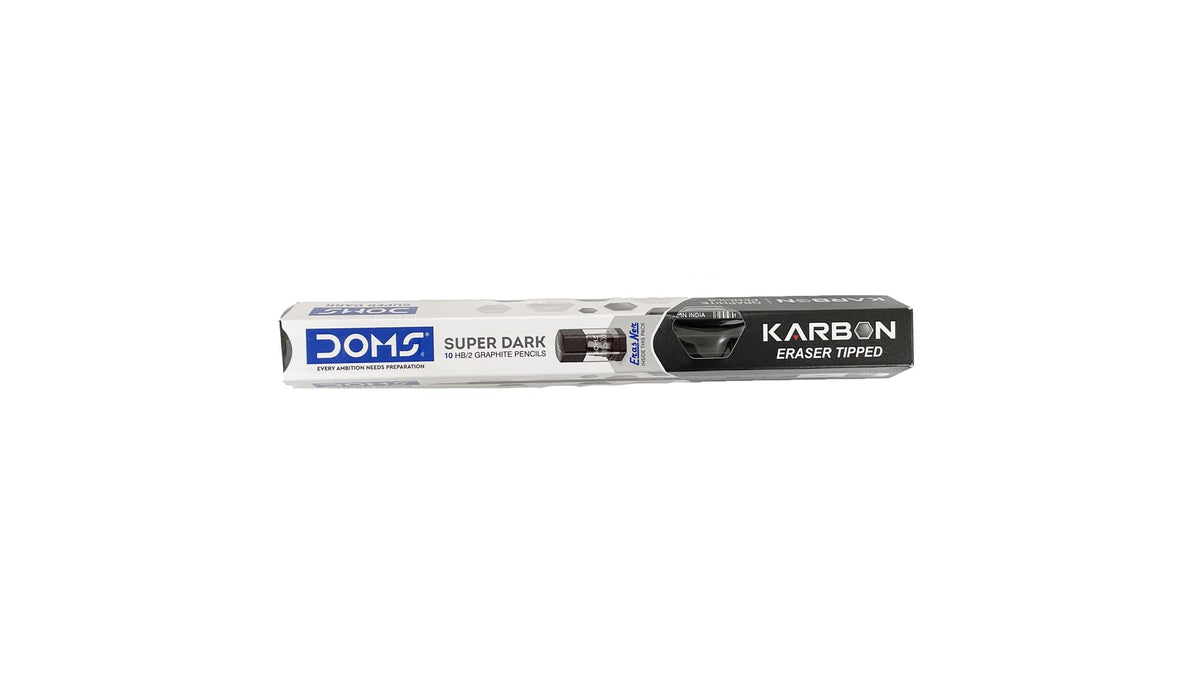 DOMS Karbon Eraser Tipped Super Dark Pencil Pack of 3 (30 Pencils)