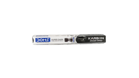 DOMS Karbon Eraser Tipped Super Dark Pencil Pack of 3 (30 Pencils)
