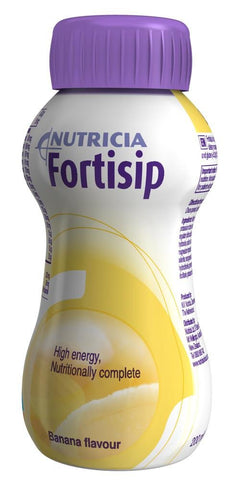 24x Fortisip Banana High Energy Milkshake Supplement 200ml Bottle
