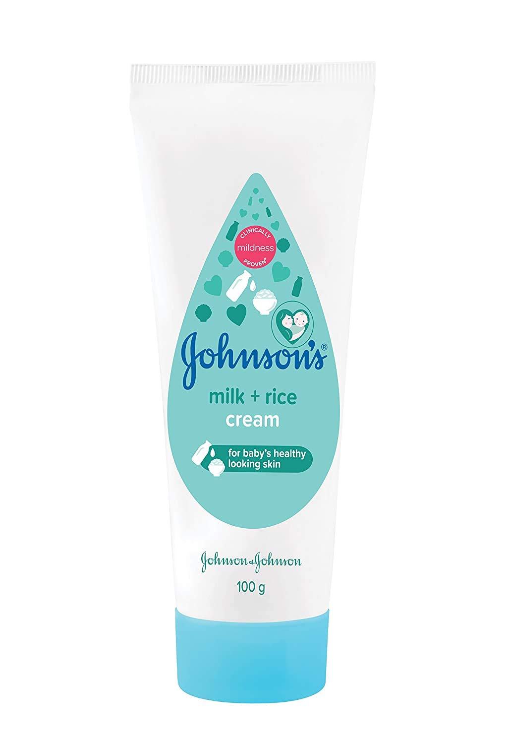 Johnson's Baby Milk + Rice Cream - 100g - Combination of natural milk extracts & Vitamin E