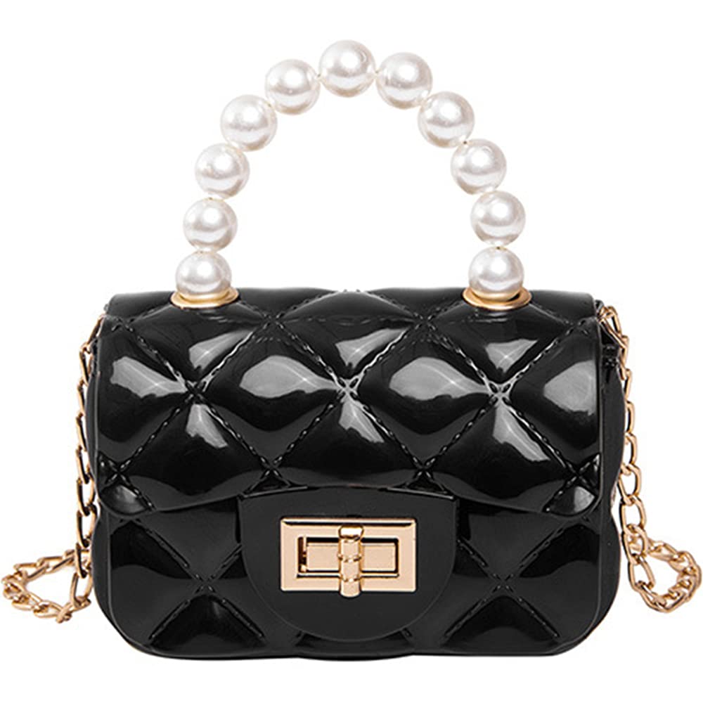 JUCHAO Mini Purse for Toddler Girls Crossbody Cute Princess Handbags Shoulder Bag for Toddler Little Girl, Black, One Size