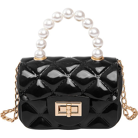 JUCHAO Mini Purse for Toddler Girls Crossbody Cute Princess Handbags Shoulder Bag for Toddler Little Girl, Black, One Size