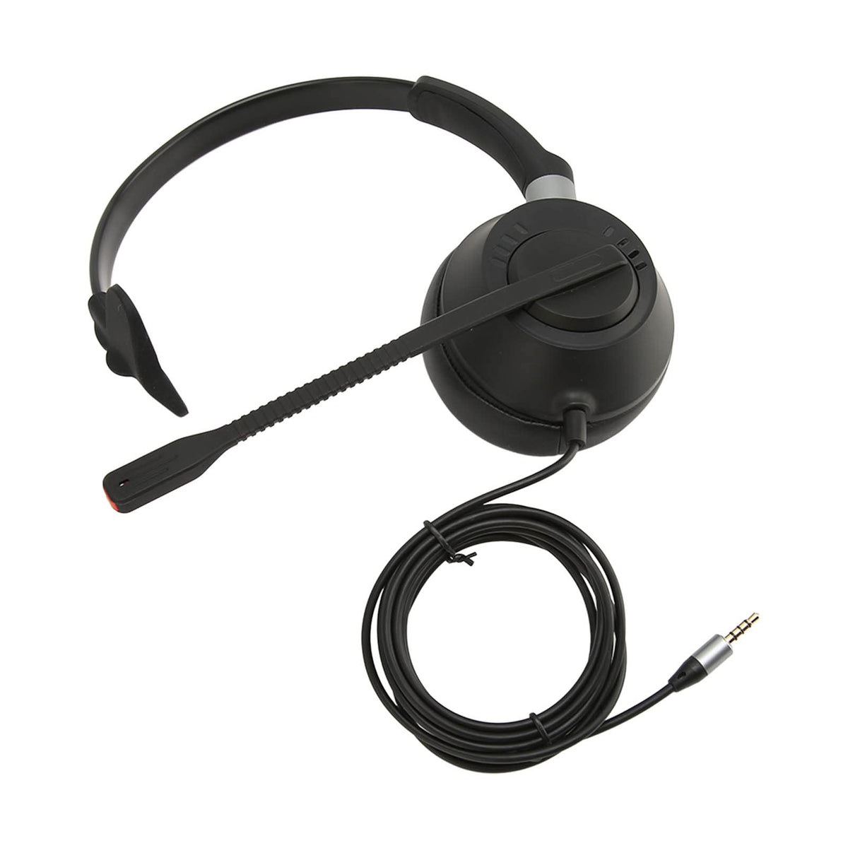 Call Center Headphone, Single Ear Flexible Lightweight Noise Reduction Plug and Play HD Microphone Cell Phone Headset for Home