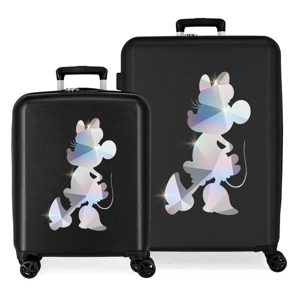 Disney 100 Special Shine Mickey Silver Suitcase, Minnie, One Size, Suitcase Set