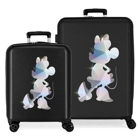 Disney 100 Special Shine Mickey Silver Suitcase, Minnie, One Size, Suitcase Set