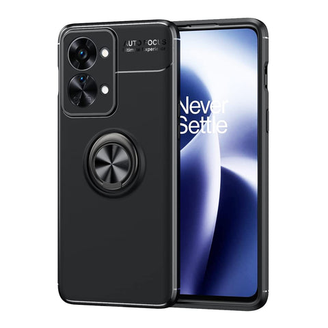 RanTuo Case for OnePlus Nord 2T 5G, Soft TPU, Scratch resistant, 360 Degree Rotating Ring Stand, Cover for OnePlus Nord 2T 5G.(Black)