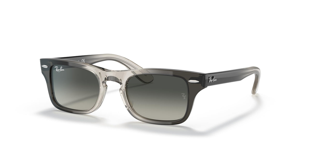 Ray-Ban Junior Boys' RJ9083S Burbank Junior Rectangular Sunglasses, Transparent Grey/Gradient Grey, 43 mm