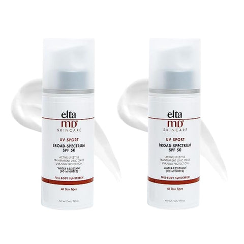 EltaMD UV Sport Body Sunscreen, SPF 50 Sport Sunscreen Lotion, Sweat Resistant and Water Resistant up to 80 Minutes, Formulated with Zinc Oxide Great for Outdoor Physical Activities, (2 Pack)