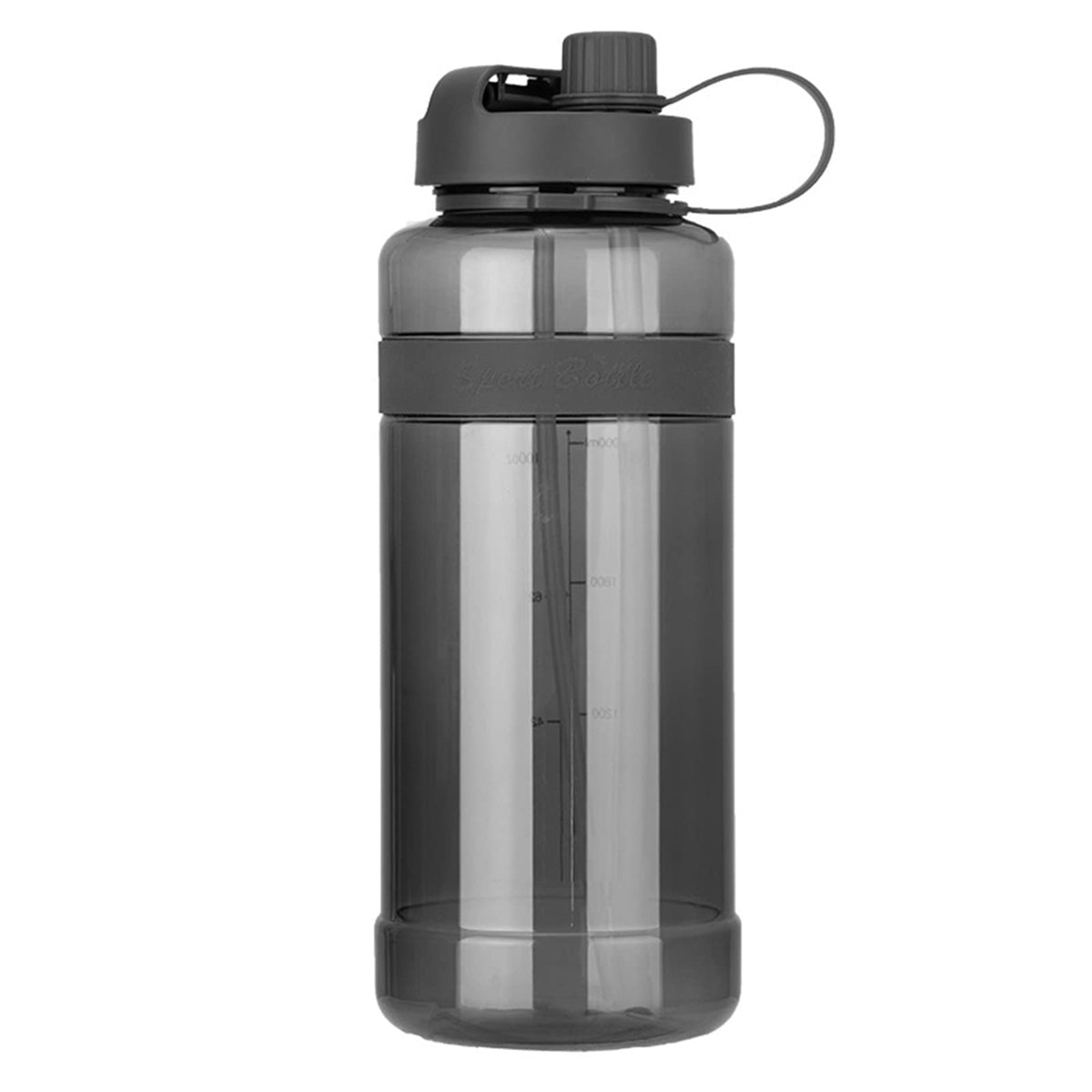Yolispa 3L Large Capacity Water Bottle Double Straw Sports Bottle with Adjustable Strap for Outdoor Gym Training Drinking