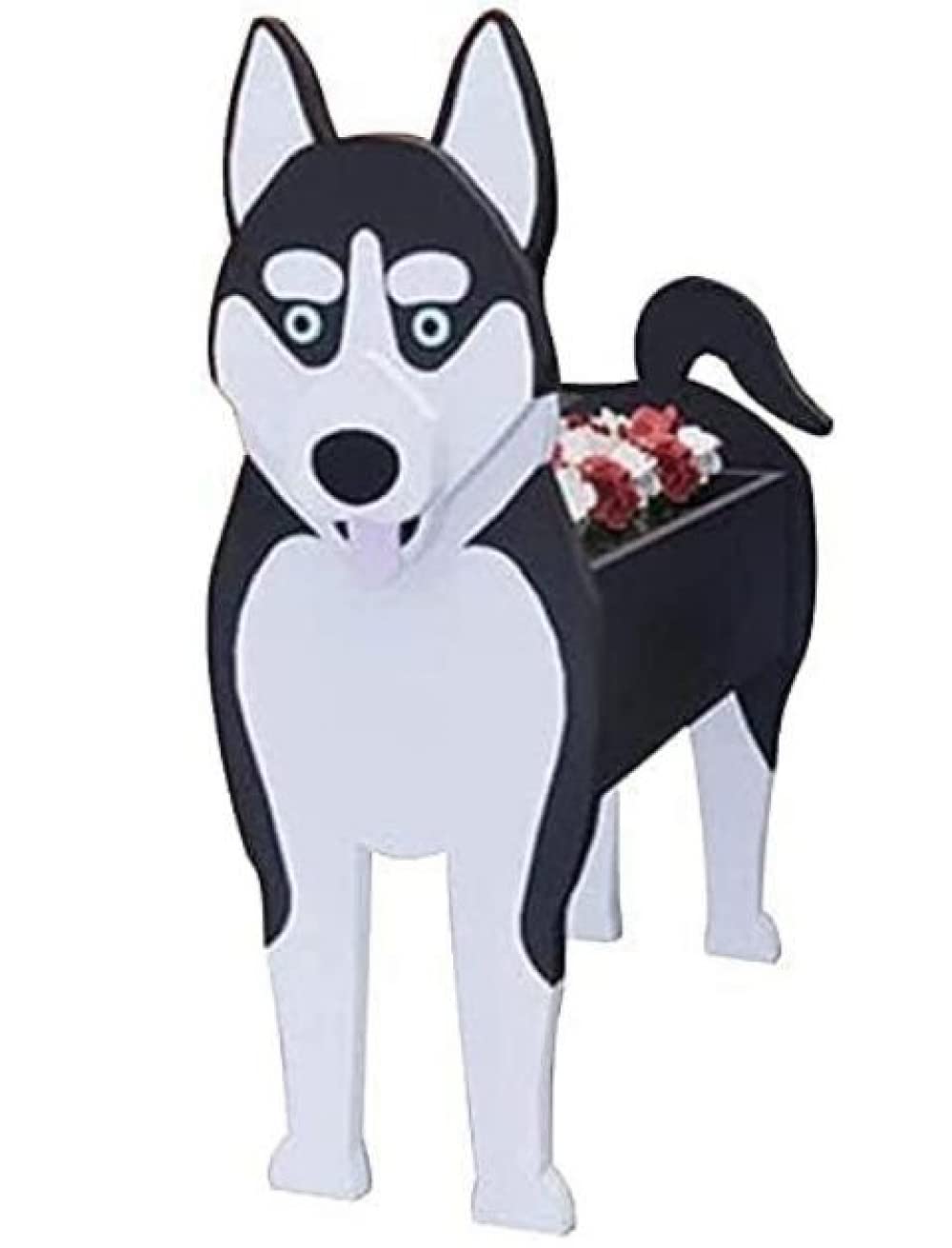 FBWSM Dog Planters Wooden Planter- Dog Planter-Planter- Outdoor Garden Backyard Flower Pots Are Suitable for a Variety of Plants -Husky