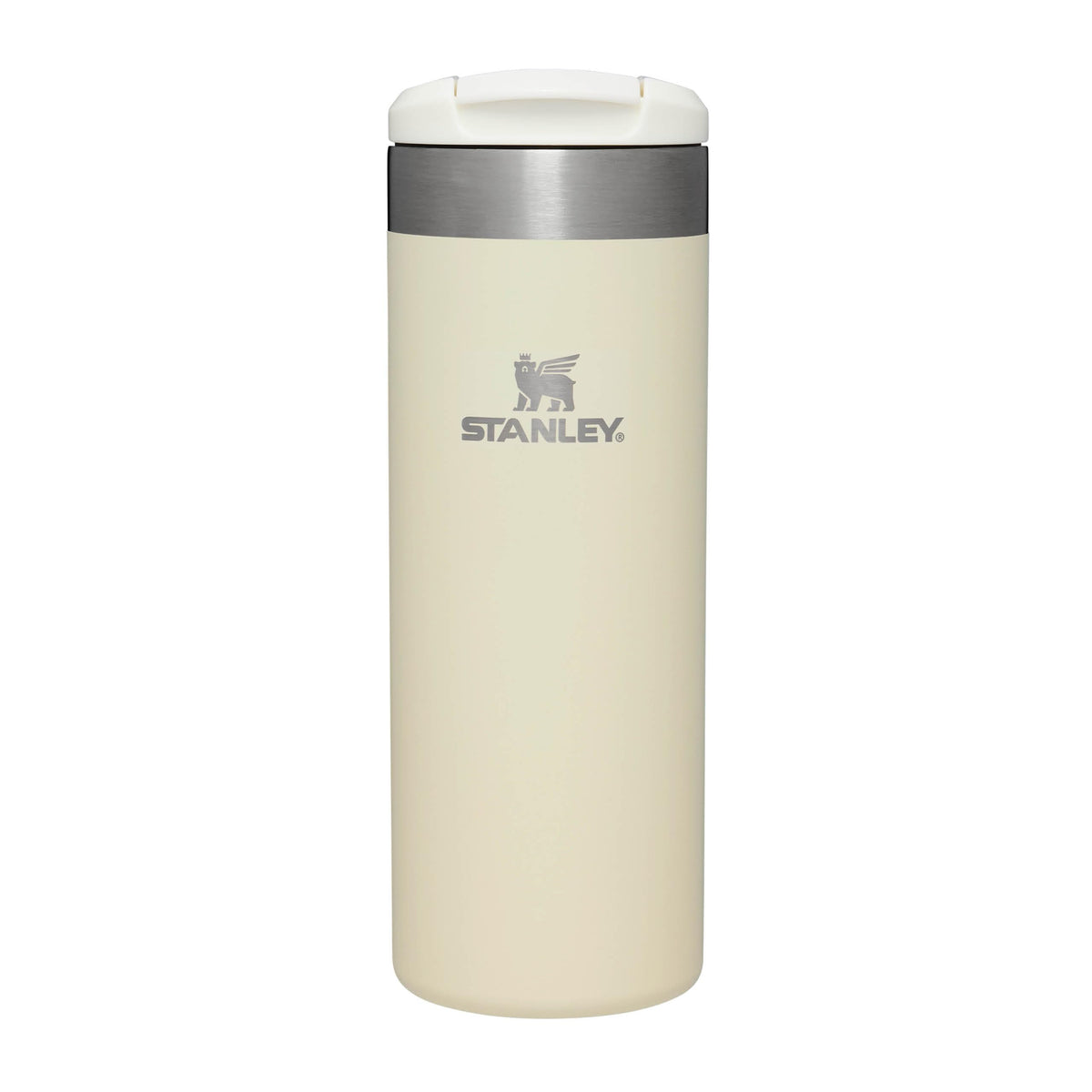 Stanley Aerolight Transit Travel Mug 0.47L - Keeps 6 Hours Hot - 8 Hours Cold - Dishwasher Safe - Leakproof - Car Cup Holder Compatible - Insulated Coffee Cup - Cream Metallic