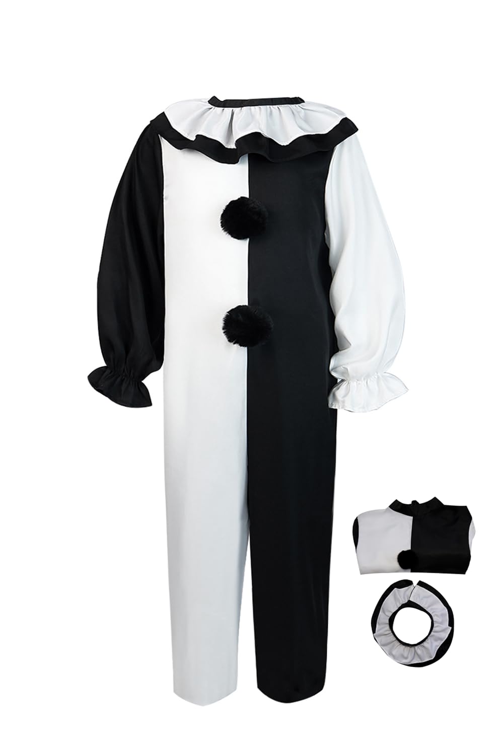 Wolyzz Kids Killer Clown Costume Onesie Cosplay Horror Movie Jumpsuit Halloween Scary Outfit