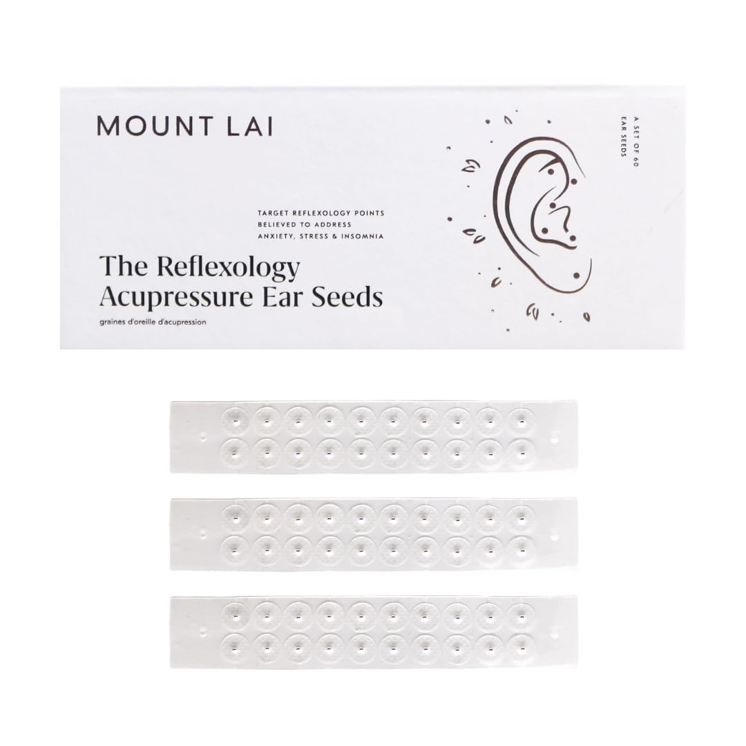 Mount Lai - The Stainless Steel Acupressure Ear Seeds | Multi Condition Ear Seeds Acupressure Kit to Help with Pain and Stress | Set of 60