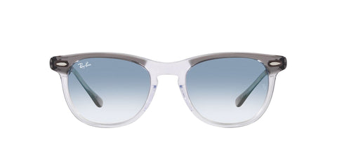 Ray-Ban RB2398 Eagleeye Square Sunglasses, Grey on Transparent/Clear Gradient Blue, 53 mm