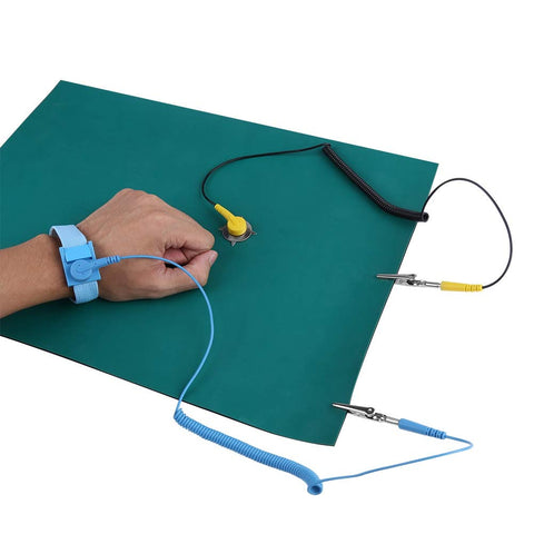 Anti Static Grounding Wrist Strap Silicone Antistatic Mat,Silicone Static Discharge Wristband Anti Static Wrist Strap Brand,Electrostatic Discharge Kit For Electronics For Wire Worktabl