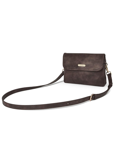 CHOLISS Leather Small Crossbody Bag Purses for Women,Cell Phone Crossbody Wallet Detachable Strap, A6-coffee, S