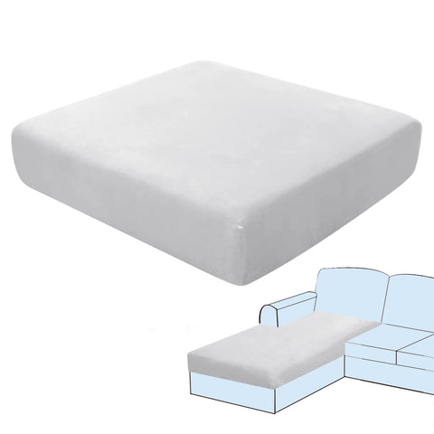 SHUOJIA Sofa Seat Cushion Covers, Stretch Velvet Sofa Cover, Non-Slip Couch Cushion Covers Replacement for Individual Cushion,with Elastic Fabric,Machine Washable (Light Grey,Chaise longue)