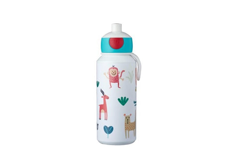 Mepal - Drinking Bottle Pop-Up Campus - Drinking Bottle - Leak Proof Drink Bottle For School - BPA-Free & Dishwasher Safe - 400 ml - Animal Friends