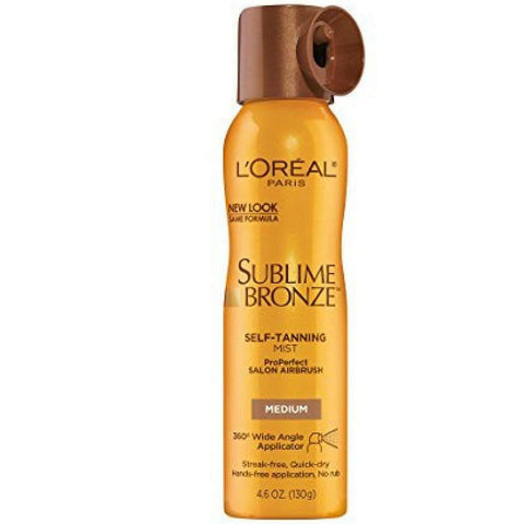 L'oreal Paris Sublime Bronze Properfect Salon Airbrush Self-tanning Mist, Medium Natural Tan, 4.6 Ounce
