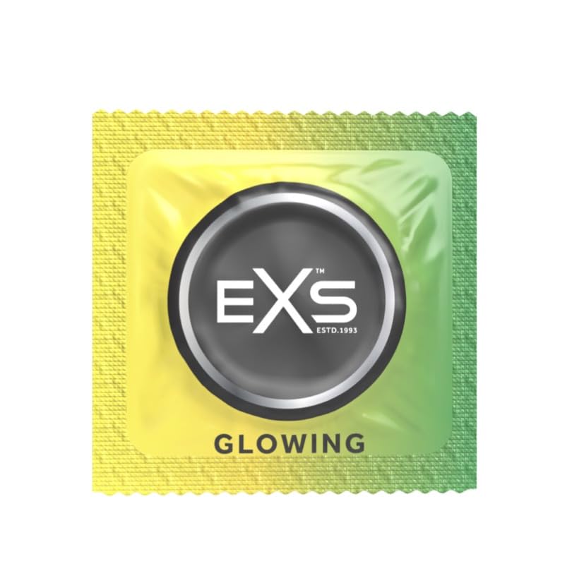 EXS | Glow in The Dark Condoms | Natural Latex & Silicone Lubricated | Vegan | 3X3