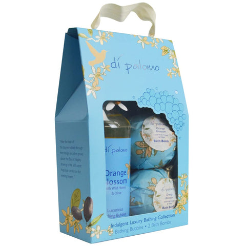 Di Palomo Orange Blossom & Honey Indulgent Luxury Bathing Collection. Bathing Bubbles 300ml & 2 Bath Bombs. Bubble Bath Body Wash & Bath Bomb Bath Set. Bubble Bath & Shower Gel Gifts for Women.