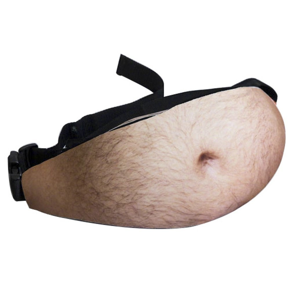 Beer Belly Bag, Dad Bag Funny Fanny Pack Men Gift, PU 3D Multifunction Fanny Pack Belly with Zip Closure Ideal for Daily Use
