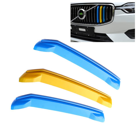 SANRILY Multicolor Grille Decoration Insert Trims Compatible with Volvo xc60 2018-2021 Front Grill Cover (Blue/Yellow/Blue)