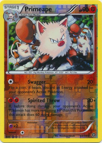 Pokemon - Primeape (53/114) - XY Steam Siege - Reverse Holo
