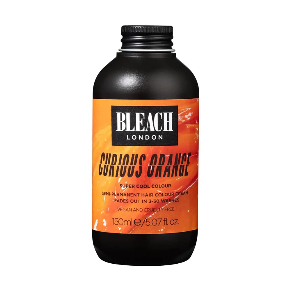 Bleach London Curious Orange Colour - Electric Neon Orange Hair Dye - Vegan & PETA-Approved Semi-Permanent Direct Dye - 150 ml