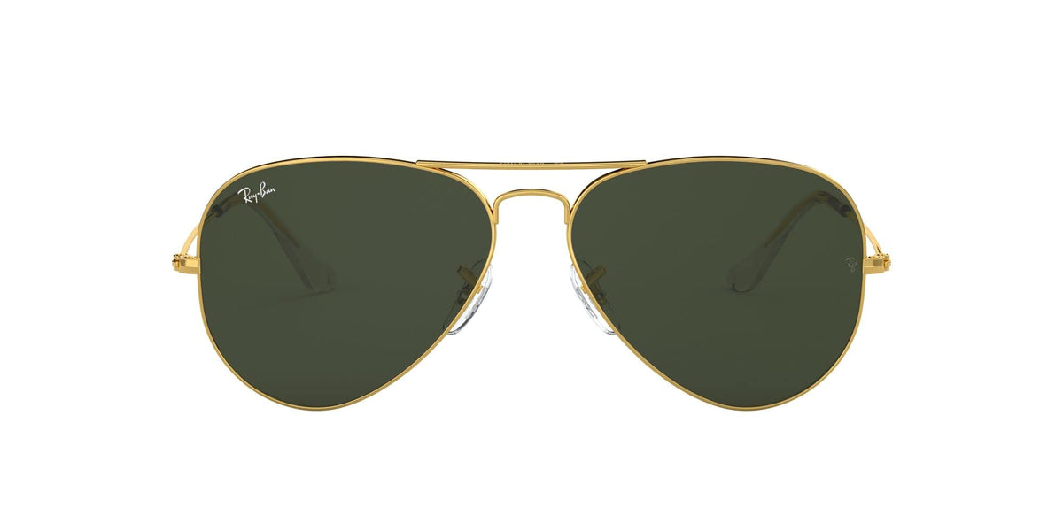 Ray-Ban Unisex's RayBan Aviator Classic Sunglasses, Gold Frame with Green G-15 Lenses, 62 mm