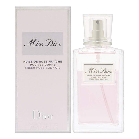 Miss Dior by Christian Dior for Women 3.4 oz Fresh Rose Body Oil