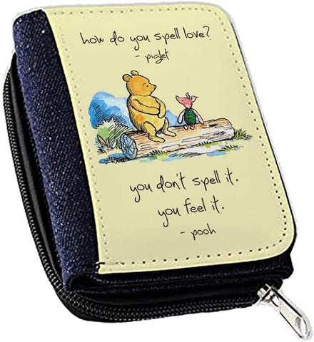 Giftme Winnie The Pooh Quotes How Do You Spell Love? You Dont Spell It Birthday WomenÃƒÆ’Ã†â€™Ãƒâ€šÃ‚Â¢ÃƒÆ’Ã‚Â¢ÃƒÂ¢Ã¢â€šÂ¬Ã…Â¡Ãƒâ€šÃ‚Â¬ÃƒÆ’Ã‚Â¢ÃƒÂ¢Ã¢â€šÂ¬Ã…Â¾Ãƒâ€šÃ‚Â¢s Denim Coin Wallet, Girls Purse, Stags Purse., Black